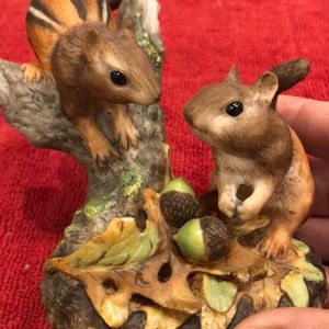 Vintage Porcelain Chipmunks Figurine